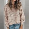 Женский однотонный ажурный пуловер 2021 года: Свитер с круглым вырезом в европейско-американском стиле