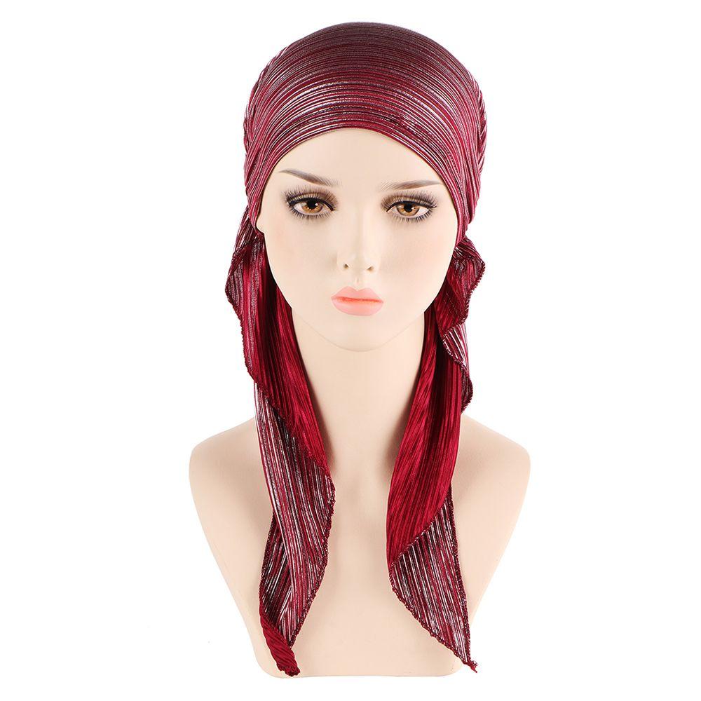 Cover Women Headscarf Headwear Headwrap Cancer Chemo Cap Pre-Tied Bonnet Beanie Cap Muslim Hijab