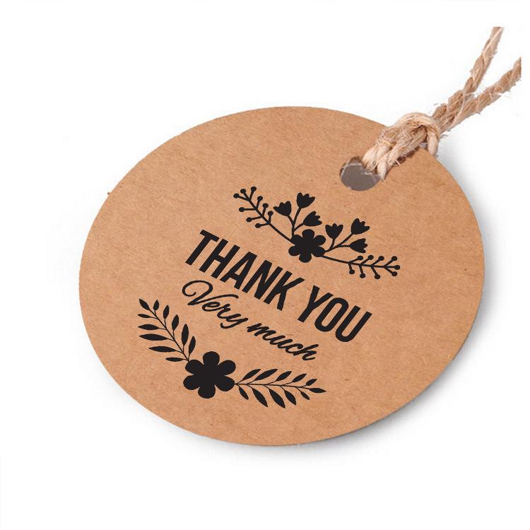 About 50PCS Kraft Paper Tags DIY Handmade/Thank You Multi Style Crafts Hang Tag With Rope Labels Gift Wrapping Supplies Wedding Favors