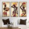 African Black Woman Canvas Painting Vintage Wall Art Figure Prints For Living Home Room Wall Decorative Pictures