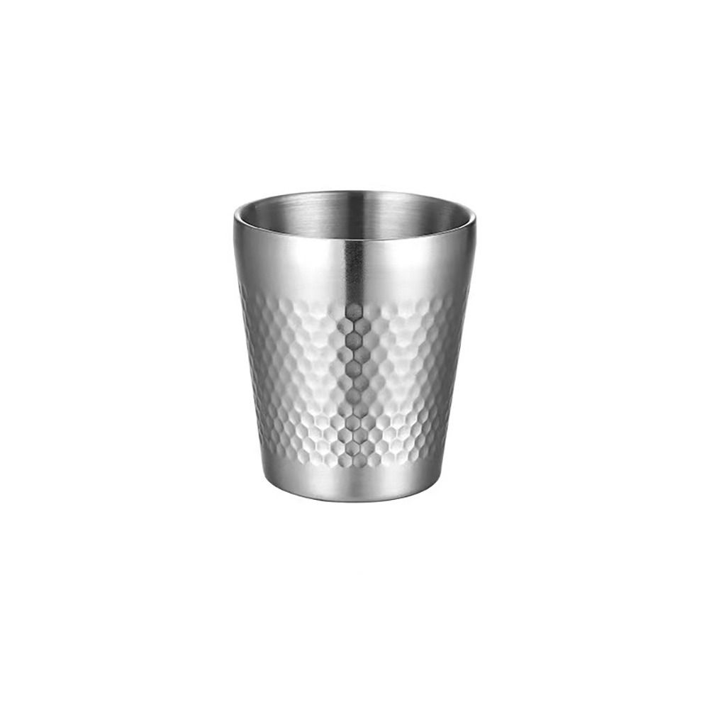 Hammered Texture Double-Wall Beer Cups Stainless Steel Milk Mugs Cold Water Drinks Cup  Drinkware