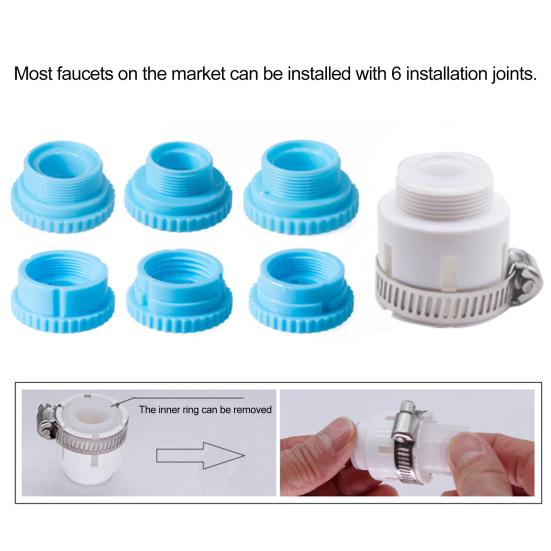 Water Filter with Connector Dual Window Outlets Clear Multi-layers Filtering Bathroom