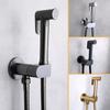 Brass Portable Toilet Bidet Sprayer Faucet Hot Cold Water Mixer Handheld Hygienic Shower Bidet Set Toilet Bidet Tap Black Gold