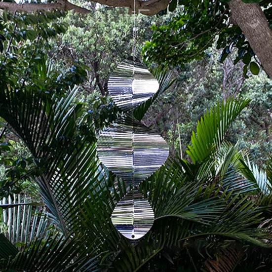 Spiral Wind Spinner Decoration Weather-proof Indoor Outdoor Window Garden Yard Porch Metal 3D Wind Chime Hanging Ornament Pendant