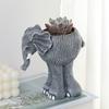 Elephant Flowerpot Resin Succulent Planter Tabletop Standing Elephant Flower Pot for Living Room Office End Table Desk Decor