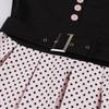 Women's Polka Dot Swing Dresses Lapel Buttons High Waist Belt Slim Fit Short Sleeves Summer Dress Office Work Casual Wear Vintage Outfit