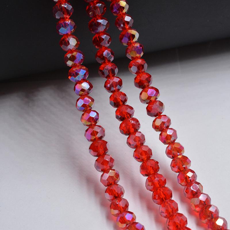 Dark Red Series Shining Multicolor 4/6mm Crystal Beads Rondelle Shape Jewelry Findings Earring Glass Quartz Charms Bracelet Accessories