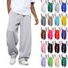 Men's Solid Color Loose Wide Leg Sweatpants Men's Casual Fashion Sweatpants