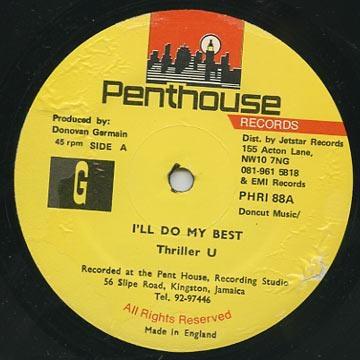 12inch Record THRILLER U / TWIGGY - I'll Do My Best / Just Ain't Enough PHRI88 Penthouse Recor 1993 UK Reggae, Ska & Dub Used
