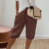 Womens Linen Shorts High Waisted Casual Shorts Drawstring Shorts With Pockets