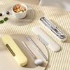 Chopstick Box Household Stainless Steel Chopstick Spoon Set Student Office Worker Portable Travel Tableware Storage Box