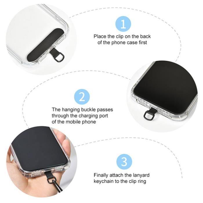 Coque Cordon pour Samsung Galaxy S22 TPU Noir Léger avec Cordon Robuste Démontable Orange