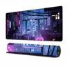 Japanese Anime-style Mousepad, Extra-large Gaming Mouse Pad with Cyberpunk Urban, Fantasy Animation Style, Non-slip Desk Mat, 800x300x3 Mm