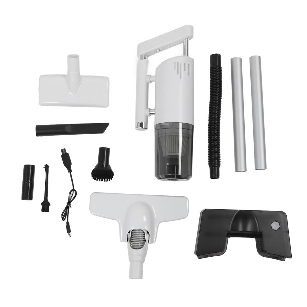 Cordless Handheld Vacuum Cleaner 60W 7.4V Wet Dry Use Portable Hand Vacuum for Home Car White