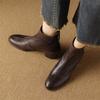 Fashion New Autumn Genuine Leather Women Boots Fashion Round Toe Boots for Women Short Boots Botines Mujer Chunky Heels Black Brown