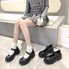 Japanese Spring Summer Jk Uniform Shoes Increased Thick -Soled Students Mary Jane High -Heeled Retro Single Shoes Puleather Shoes
