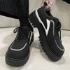 2025 New Men's Wide Toe Lace Up Shoes Vintage Retro Chunky Sole Ankle Boots Casual Comfortable Non-Slip Black Sneakers