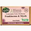 Frankincense-and-Myrrh 100%-Natural-Incense-Cones Handmade-Hand-Dipped Organic-Chemicals-Free for-Purification-Relaxation