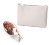 CLARTE Thin Cosmetic Pouch with Small Pink Gold Compact 1 Pair Slim, Organizer, Backing, Size, White,