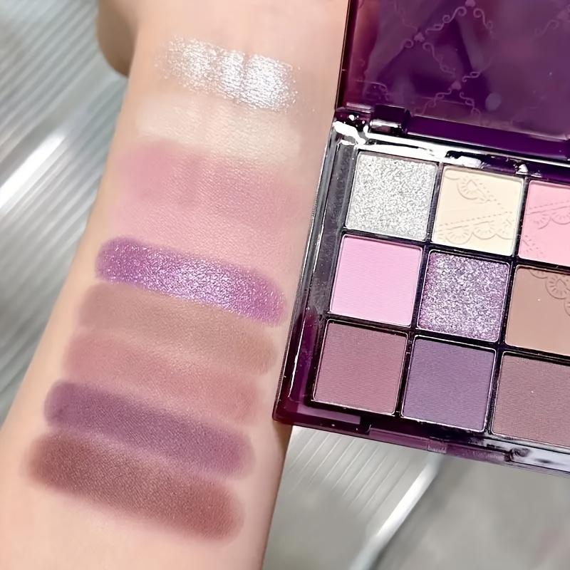 9 Colors Purple Smokey Eye Shadow Palette Highly Pigmented Eyeshadow Matte & Shimmer Makeup Palette Long Lasting Waterproof for Stunning Eye Looks