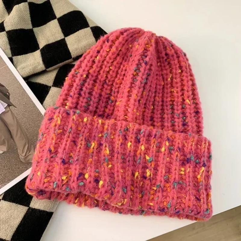 New Women's Autumn and Winter Outdoor Knitted Hats Warm Big Head Circumference Cold-proof Wild