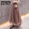 [3 Layers of Yarn + Inner Lining] Half-length Skirt Women's Net Gauze Skirt Large Skirt Mid-length Gauze Skirt Net Yarn Breathable Large Skirt