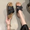 Fashion Korean Version of Casual Versatile Beach Slippers 2025 Summer New Thick-bottomed One-word Cool Slippers for Women