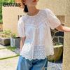 Women's Summer New Embroidered Ladies Holiday Style Short Sleeved Top