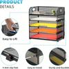 5 Tray Desk File Organizer, Mesh Paper Sorter Letter Tray Organizer with Handle, Desktop File Organizer and Storage for Letter/A4 Office File Folder