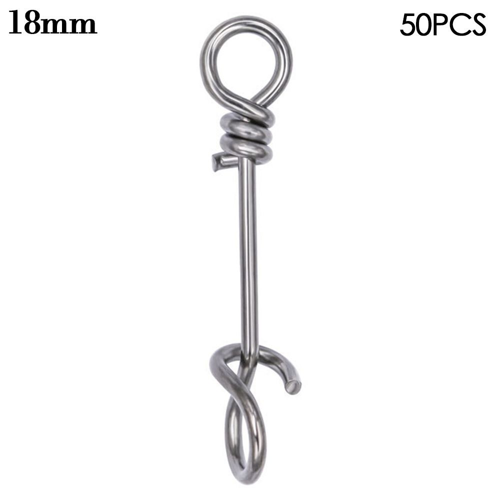 50Pcs Hot Fastach Stainless Steel Fishing Connector Rolling Swive Solid Rings Swivels Snap