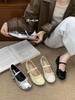 One-word Buckle Ballet Mary Jane Shoes Women's 2025 New Spring Bow Shallow Mouth Heightening French Evening Wind Single Shoes