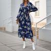 New Women's Fall 2025 Long Sleeve Flower Print Dress
