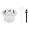 Reusable Coffee Capsule 304 Stainless Steel Refillable Coffee Filter Pod with Brush and Spoon for