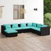 Day and Night - Day and Night 7-piece Garden Furniture Set and Black Synthetic Rattan Cushions