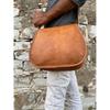 Handmade Leather Saddle Bag: Crossbody Purse with Adjustable Strap
