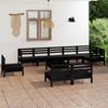 Day and Night - Day and Night Garden Furniture Set 10 Pieces Solid Black Pine Wood