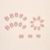 24pcs Detachable DIY Press On Nails White Edge Pink French Simple Short Square False Nails