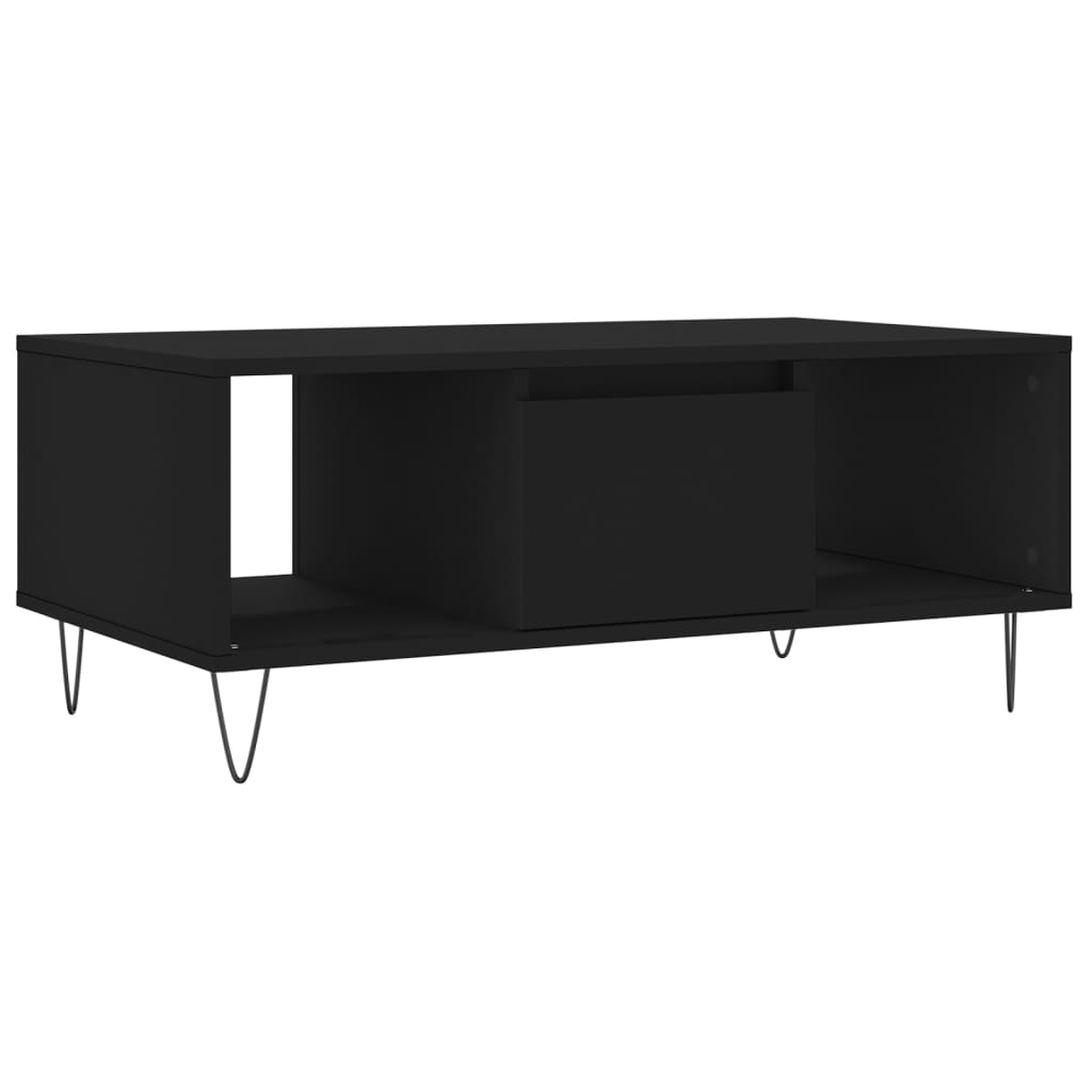  Coffee Table, Black, 90x50x36.5 Cm, Wood-based Material
