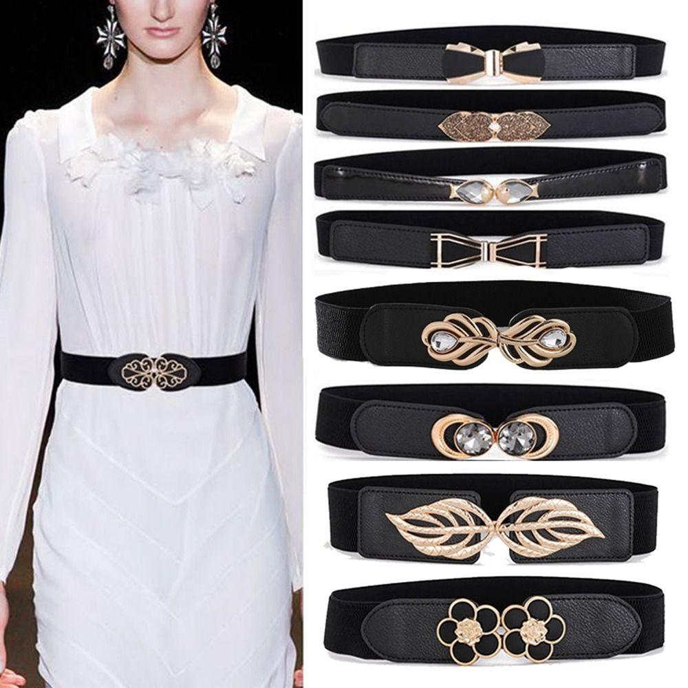 Elastic Buckle Wide Waist Belt Clothing Supplies Dress Strap Retro Waistband Women