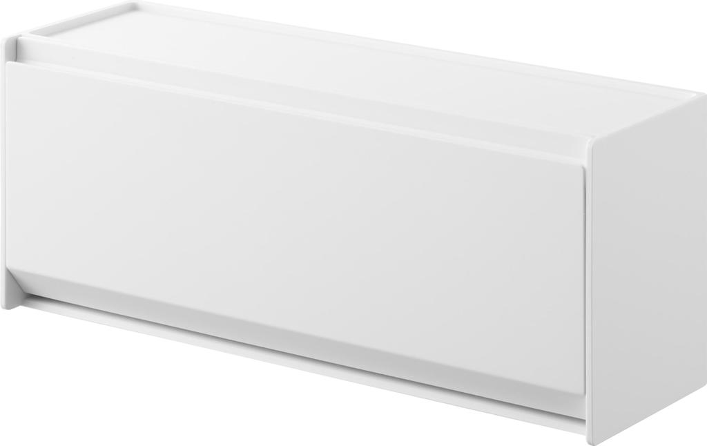 Yamazaki Tower Wall-Mounted Storage Box (1355) - White, Compatible with Drywall, Includes Drywall Tweezers and Wood Screws, Dimensions 26cm W x 8cm