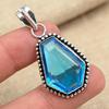 Blue Topaz 925 Sterling Silver Handmade Gemstone Jewelry Beauteous Pendant