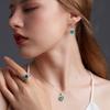 Kuololit Emerald Gemstone Luxury Jewelry Set for Women Real 925 Sterling Silver Asscher Cutting Ring Earrings for Bridal Gift
