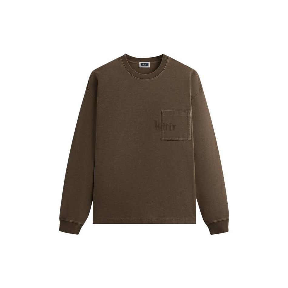 Kith Футболка Quinn с длинными рукавами Marl, топы унисекс, коричневые KHM031317-266