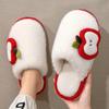 Apple Bag Head Cotton Slippers Autumn and Winter Home Indoor Plush Warm Home Non-slip Fluffy Slippers