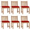Day and Night - Day and Night Garden Chairs 6 Units Solid Teak Wood with Cushions
