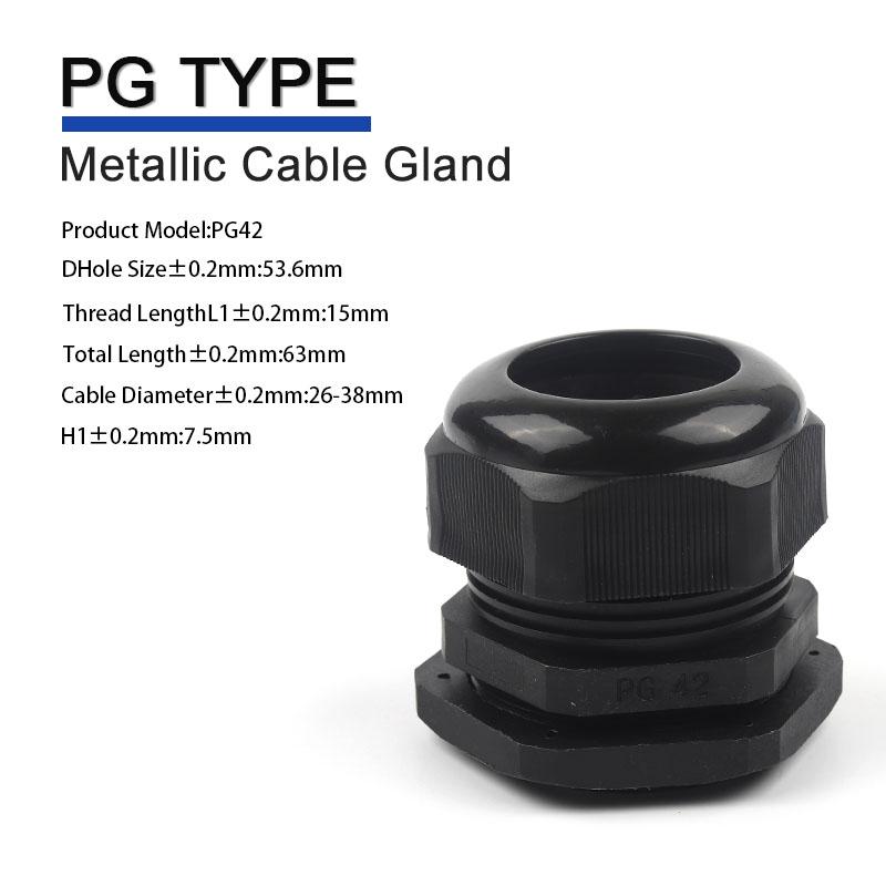 Waterproof Cable Gland Black Plastic Seal Joint Nylon PG29 PG36 PG42 PG48 PG63 IP68 White Cable Fixing Nylon Connector
