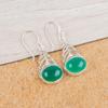 Green Onyx Cab Gemstone 925 Sterling Silver Jewelry Women Earrings1.64" For Gift CE-1-32