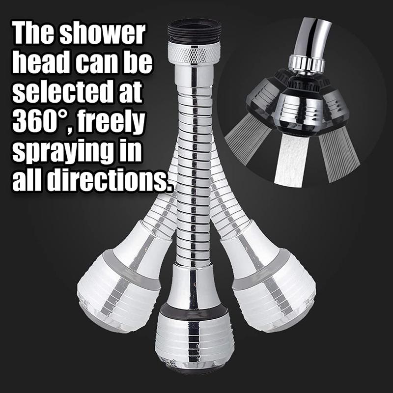 2pcs Swivel Faucet 360 Degree Removable Faucet Extension Tube Kitchen Bathroom Water Tap Filter Foam Sprayer Accessories