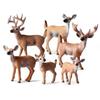 6pcs Christmas Deer Figures Ornaments Animal Figures Collection Toy Plastic Wild Animal Learning