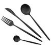 Black Matte Cutlery Set Knife Fork Spoon Dinner Set Kitchen Silverware Flatware Tableware Set Stainless Steel Dinnerware Set